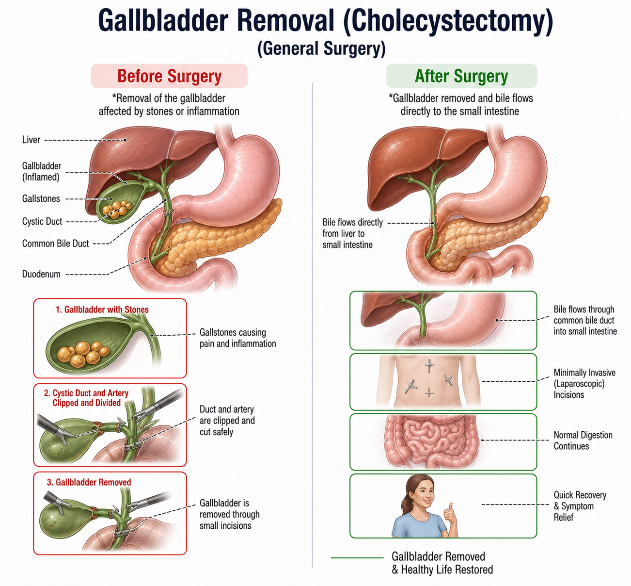 Gallbladder Removal (Laparoscopic Cholecystectomy) — anatomy diagram